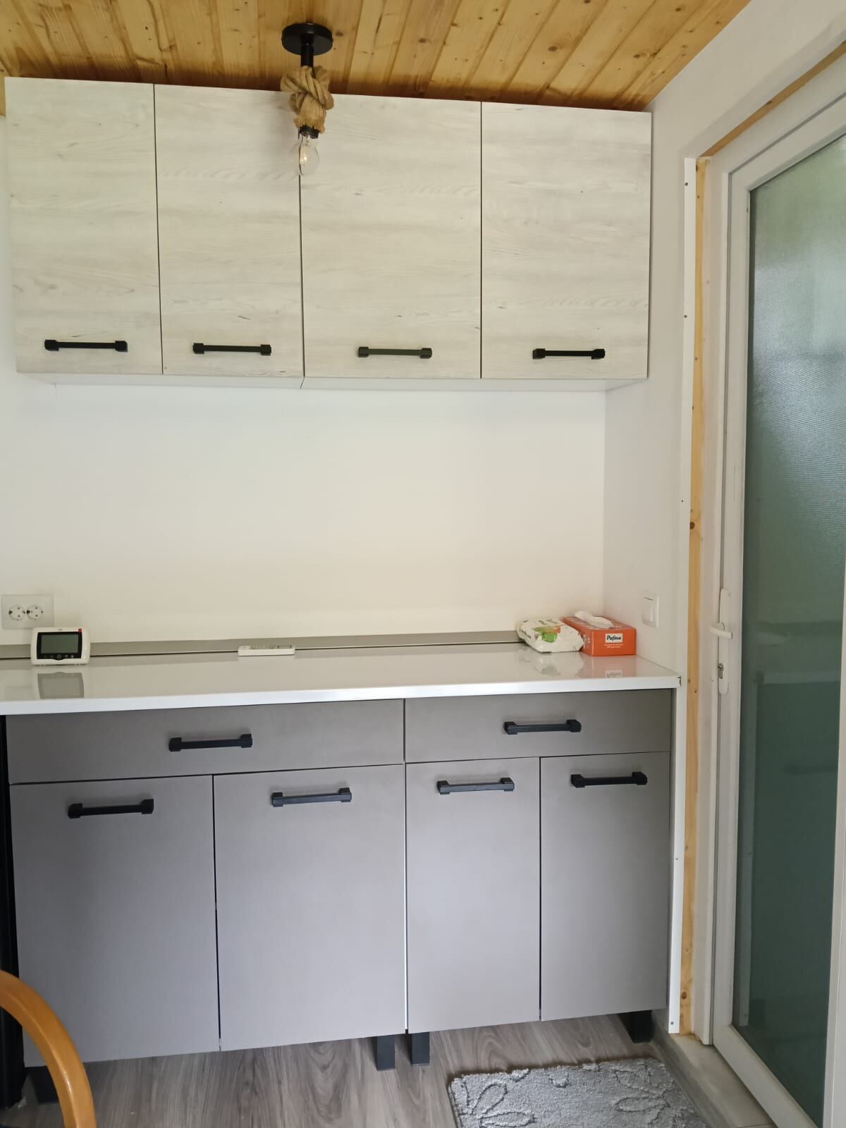 Căsuța A-frame cu mezanin — detaliu